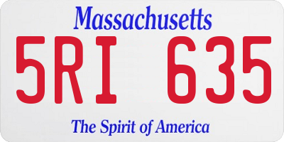 MA license plate 5RI635