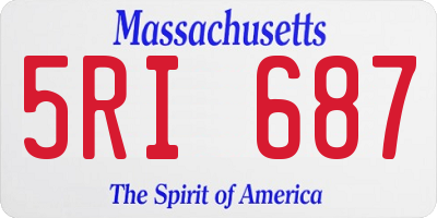 MA license plate 5RI687