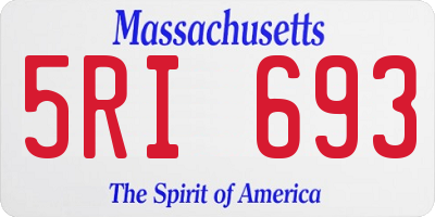 MA license plate 5RI693