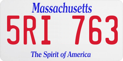MA license plate 5RI763
