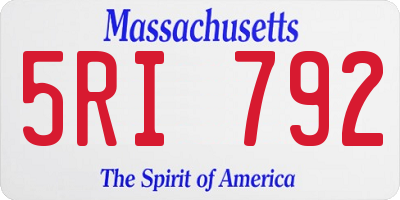 MA license plate 5RI792