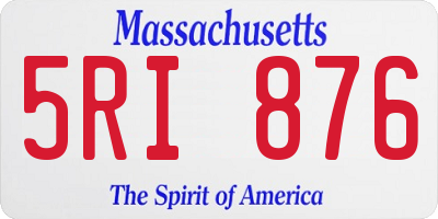 MA license plate 5RI876