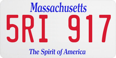 MA license plate 5RI917