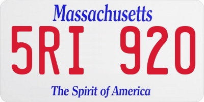 MA license plate 5RI920