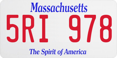 MA license plate 5RI978