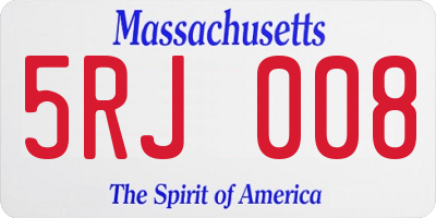 MA license plate 5RJ008