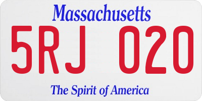 MA license plate 5RJ020