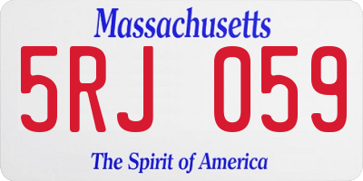MA license plate 5RJ059