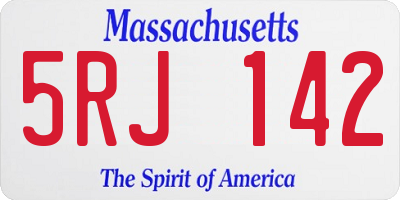 MA license plate 5RJ142
