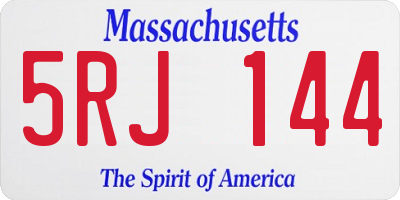 MA license plate 5RJ144