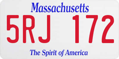 MA license plate 5RJ172