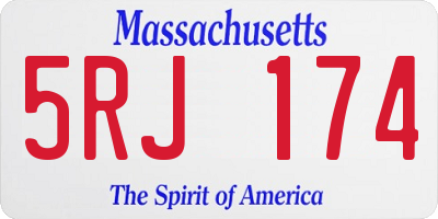 MA license plate 5RJ174