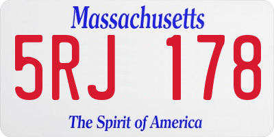 MA license plate 5RJ178