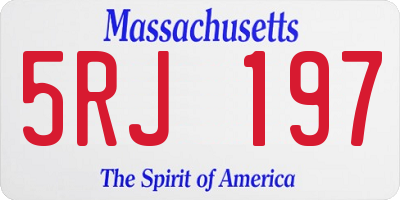 MA license plate 5RJ197