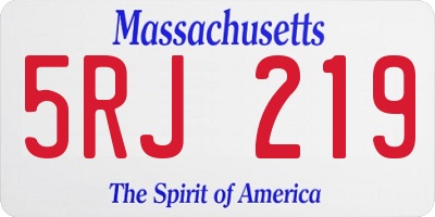 MA license plate 5RJ219