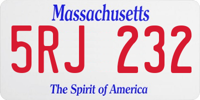 MA license plate 5RJ232