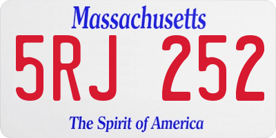 MA license plate 5RJ252