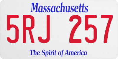 MA license plate 5RJ257