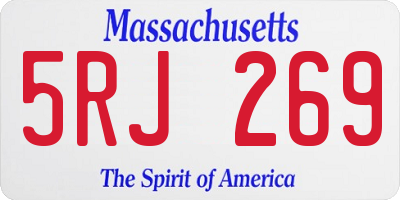 MA license plate 5RJ269