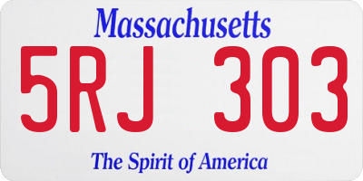 MA license plate 5RJ303