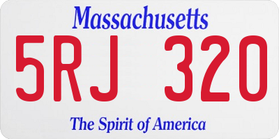 MA license plate 5RJ320