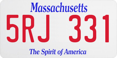 MA license plate 5RJ331