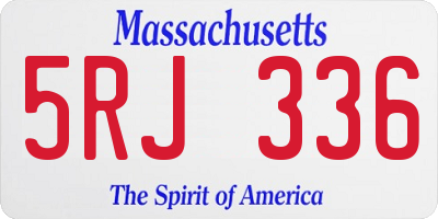 MA license plate 5RJ336