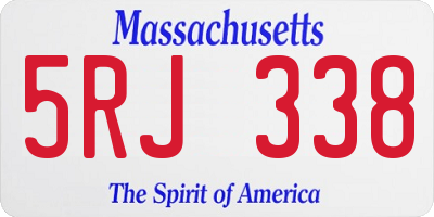 MA license plate 5RJ338