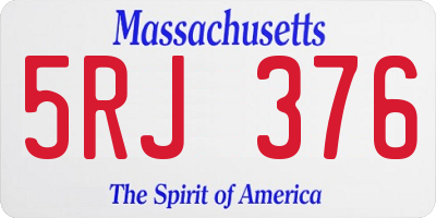 MA license plate 5RJ376