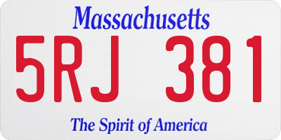 MA license plate 5RJ381