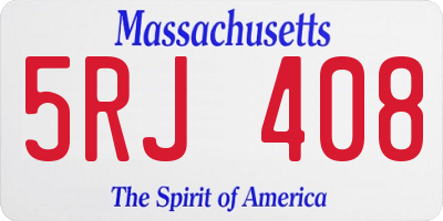 MA license plate 5RJ408