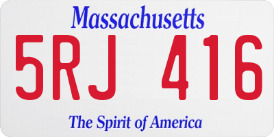 MA license plate 5RJ416