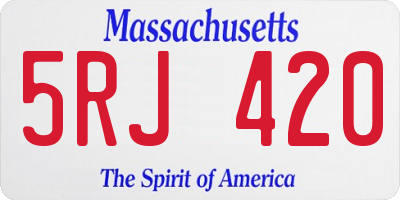 MA license plate 5RJ420