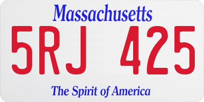 MA license plate 5RJ425