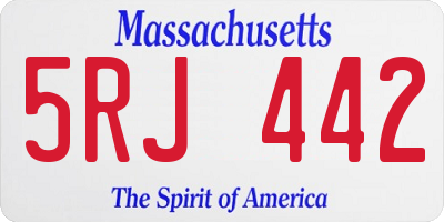 MA license plate 5RJ442