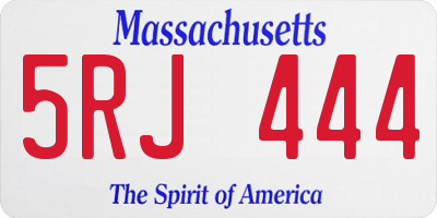MA license plate 5RJ444