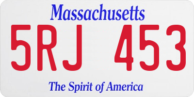 MA license plate 5RJ453
