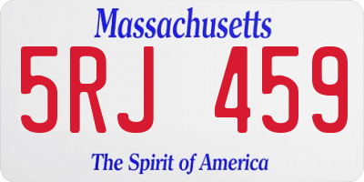 MA license plate 5RJ459