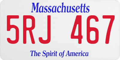 MA license plate 5RJ467