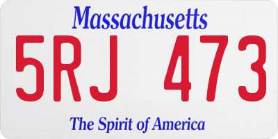 MA license plate 5RJ473