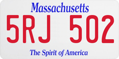 MA license plate 5RJ502