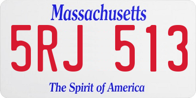 MA license plate 5RJ513