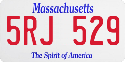 MA license plate 5RJ529