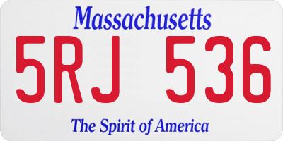 MA license plate 5RJ536