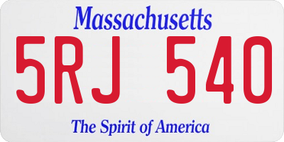 MA license plate 5RJ540