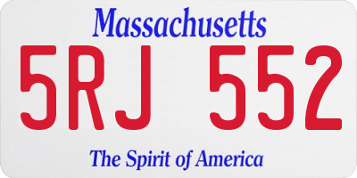 MA license plate 5RJ552