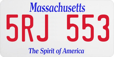 MA license plate 5RJ553