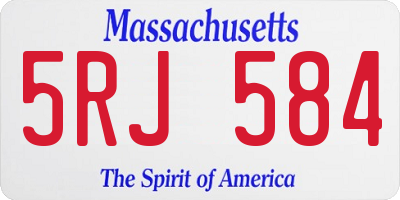 MA license plate 5RJ584