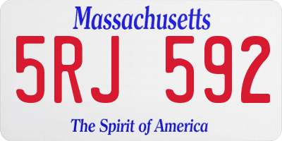 MA license plate 5RJ592