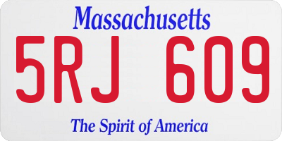 MA license plate 5RJ609